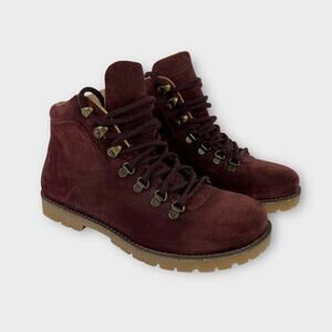 Birkenstock Jackson Suede Leather Boots Burgundy Size 38 Regular/Wide